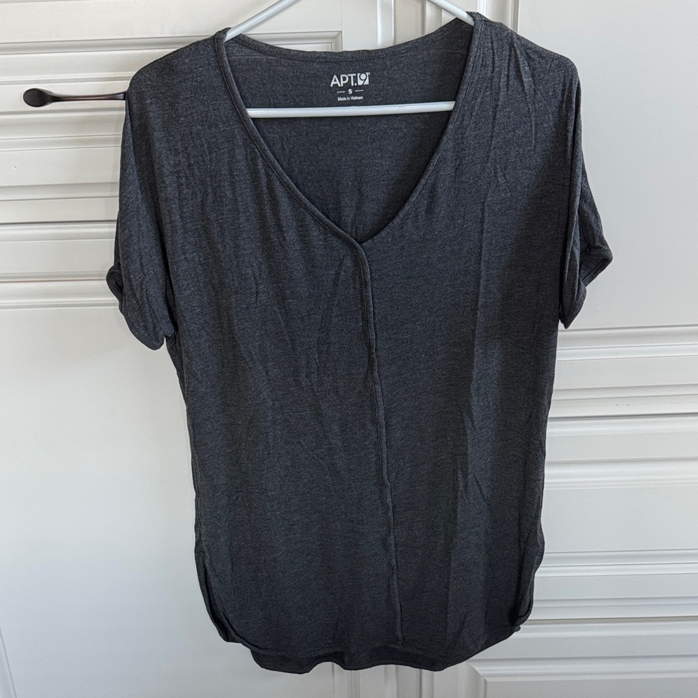 Apt. 9 Women's Charcoal Short Sleeve Tunic Top